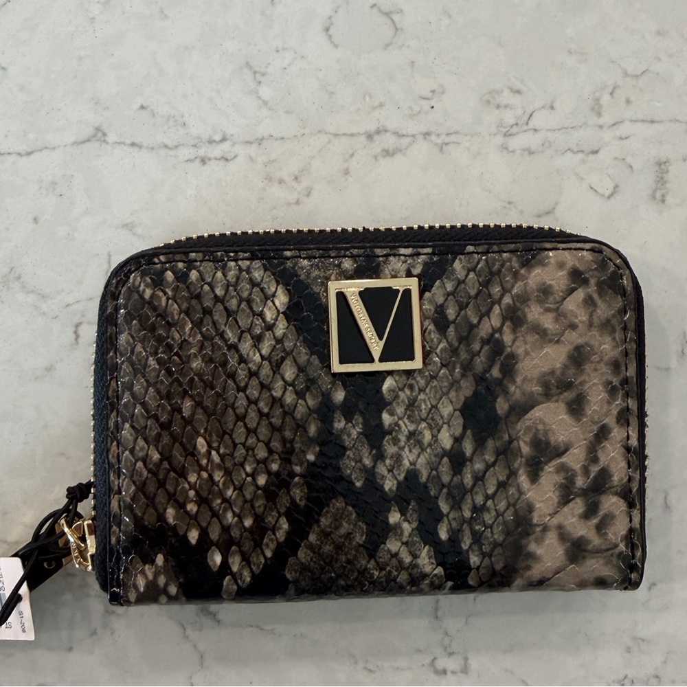 NWT Snake Print Wallet with Gold Logo